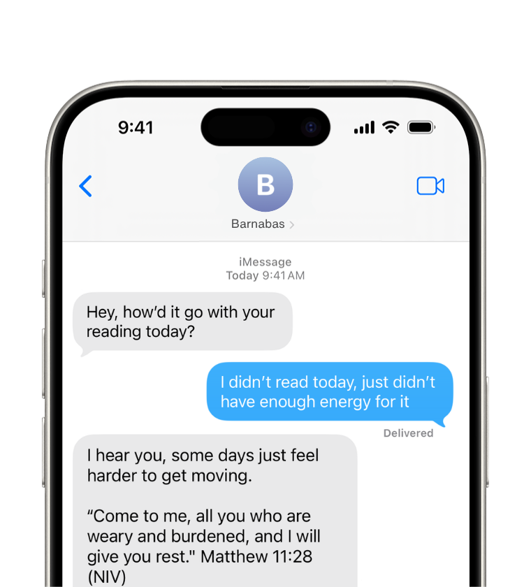 Barnabas iMessage conversation